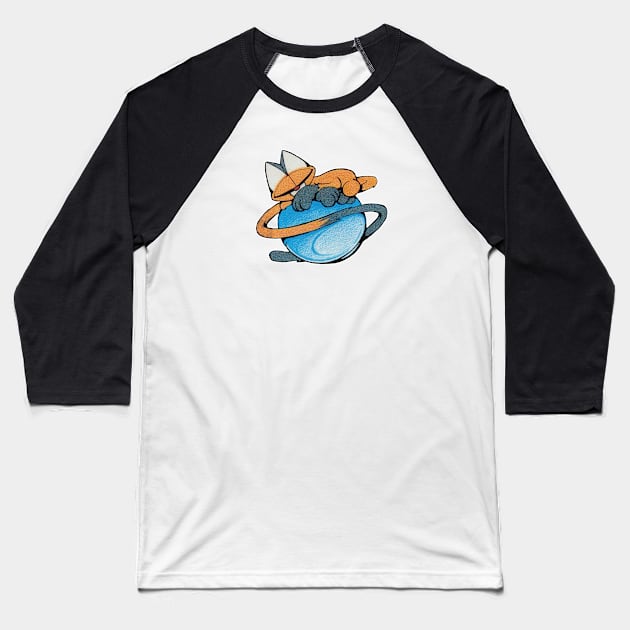 "Simon Saturn" - Limited Edition Baseball T-Shirt by MGleasonIllustration